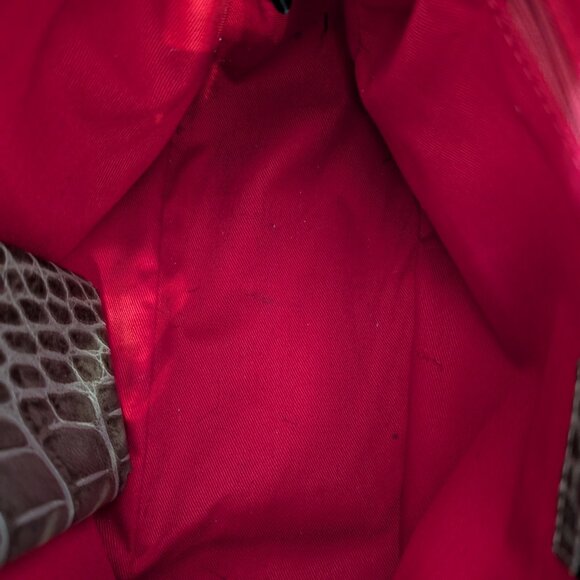 Dooney & Bourke Crocodile Embossed Tan Handbag - Picture 3 of 5